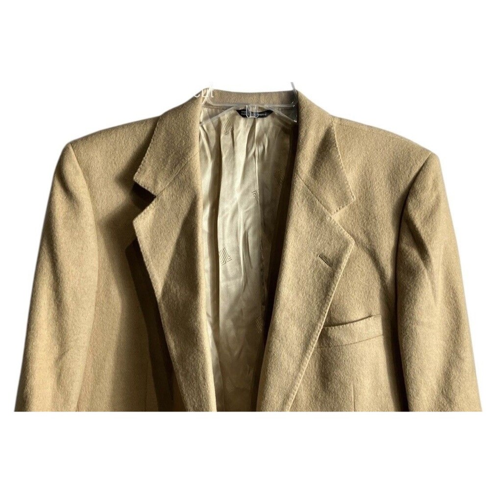 Vintage Lanvin Paris Camel Hair Blazer Jacket Woven in Scotland Made in USA